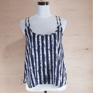 🦋YMI Blue and White Tank Top Size Small